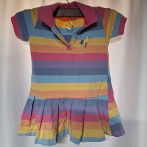 Vibrant Striped Kids Polo Dress